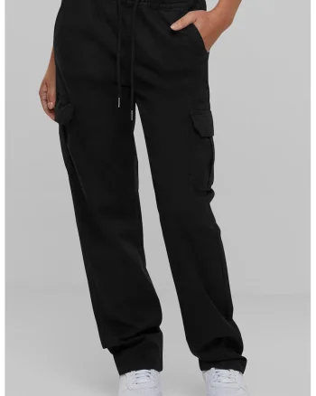 Pantaloni de trening cargo cu snur de ajustare, Negru