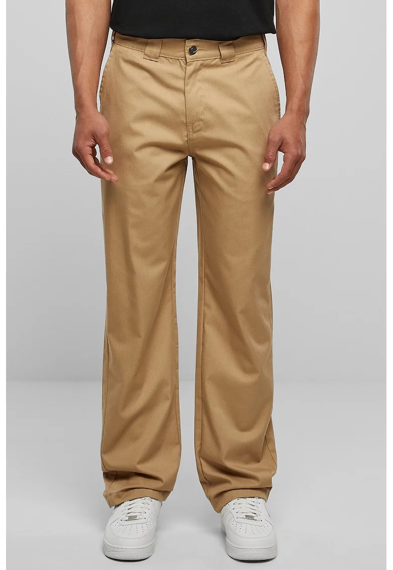 Pantaloni chino cu buzunare oblice, Caramel