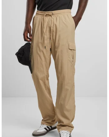 Pantaloni cargo cu snur de ajustare si croiala dreapta, Maro nisip