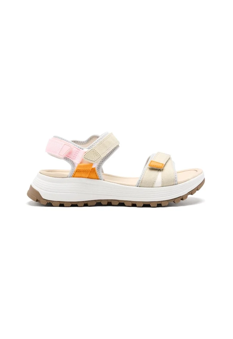 Sandale cu inchidere velcro si aspect contrastant Montville, Alb murdar