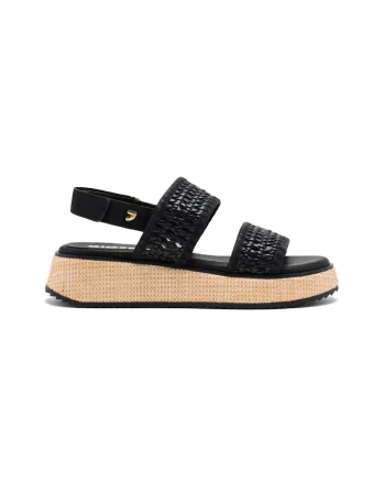 Sandale cu talpa wedge Cloverland, Negru