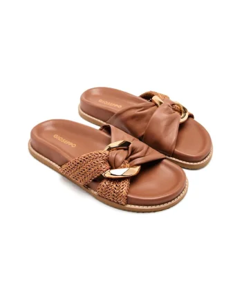 Papuci cu detaliu innodat Tisbury, Caramel
