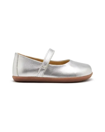 Pantofi din piele cu aspect metalizat, Argintiu