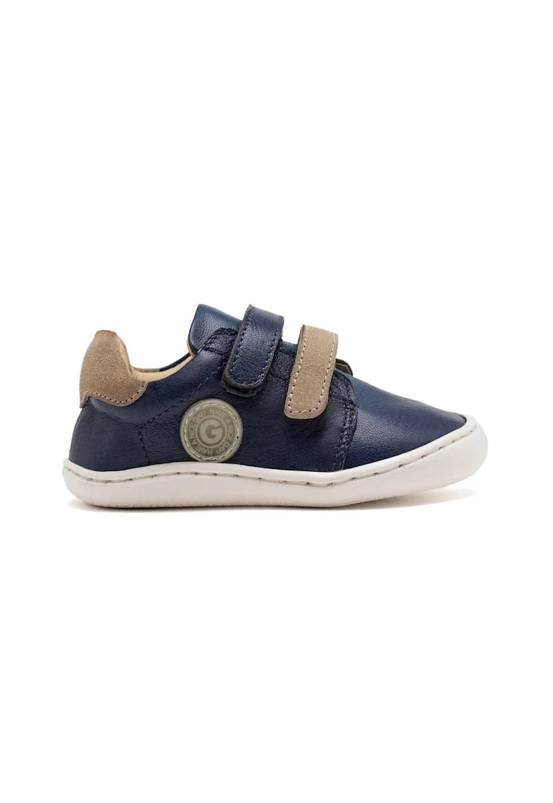 Pantofi din piele cu inchidere velcro, Albastru royal/Bleumarin