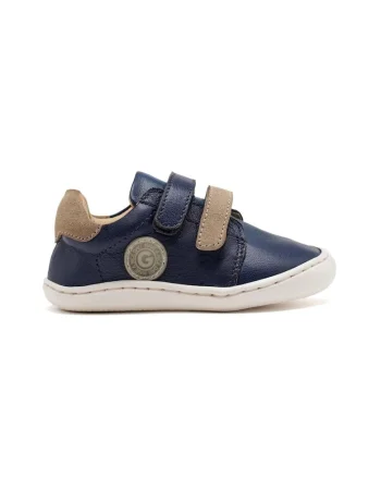 Pantofi din piele cu inchidere velcro, Albastru royal/Bleumarin