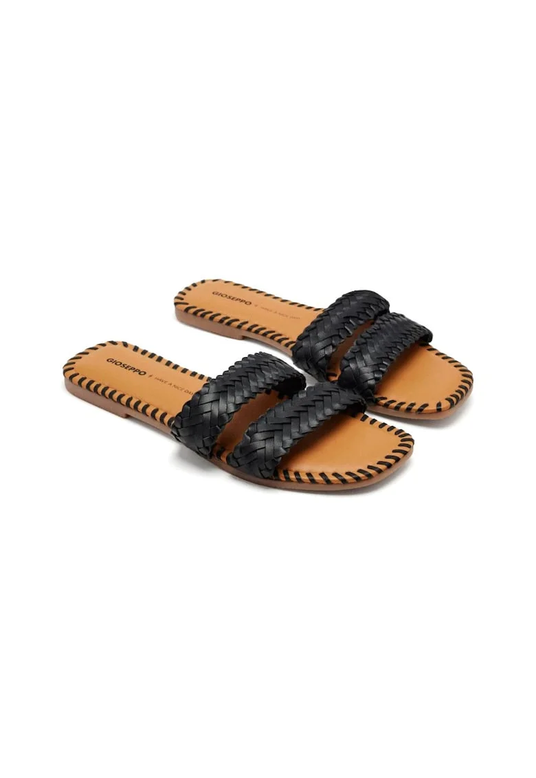 Papuci din piele Perham, Negru