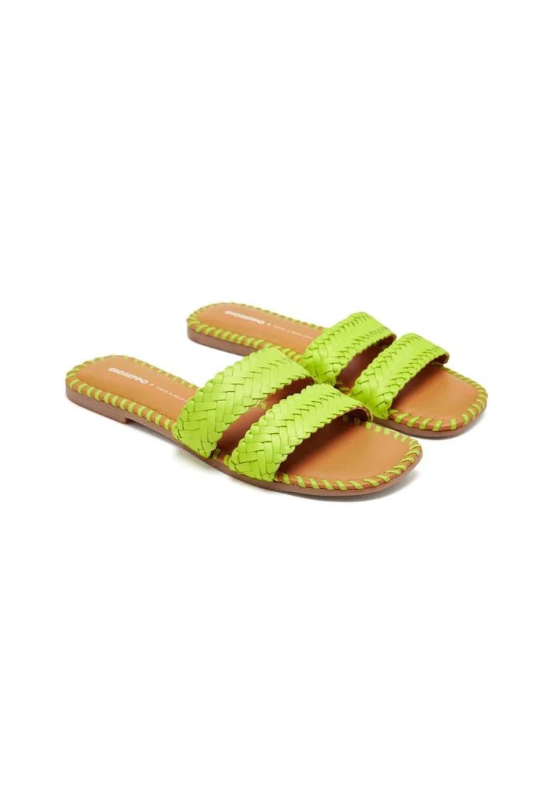 Papuci din piele Perham, Verde lime