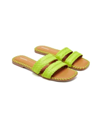 Papuci din piele Perham, Verde lime