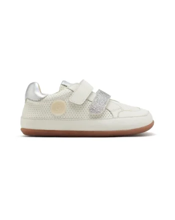 Pantofi sport din piele cu garnituri din material sintetic, Alb