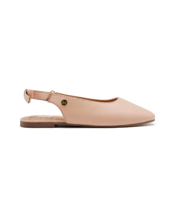 n, Papuci slingback din piele, Alb fildes