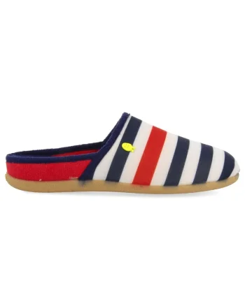 Papuci de casa cu model in dungi, Multicolor