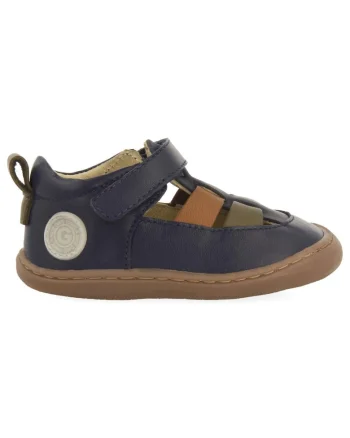 Sandale din piele cu inchidere velcro, Albastru royal/Bleumarin