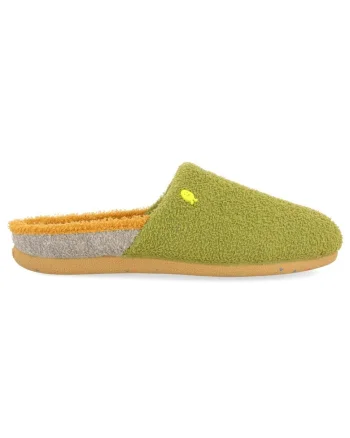 Papuci de casa din material terry, Verde