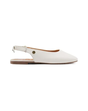 n, Papuci slingback din piele, Alb