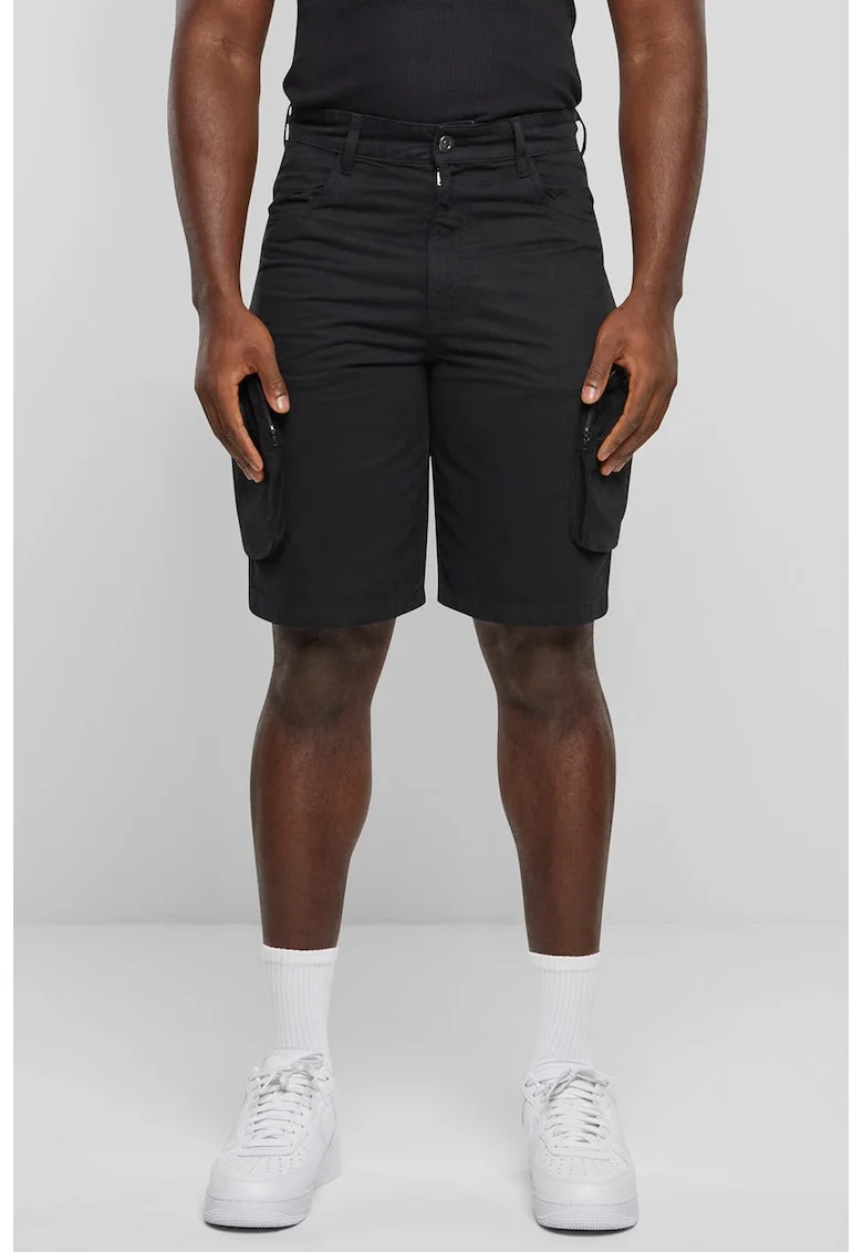 Bermude cargo slim fit, Negru