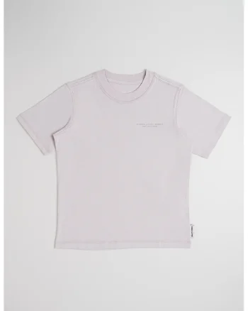 Tricou de bumbac cu decolteu la baza gatului, Lila