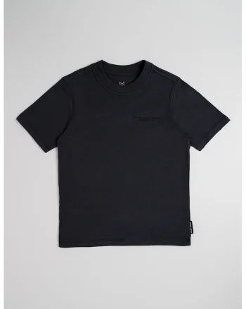 Tricou de bumbac cu decolteu la baza gatului, Gri antracit