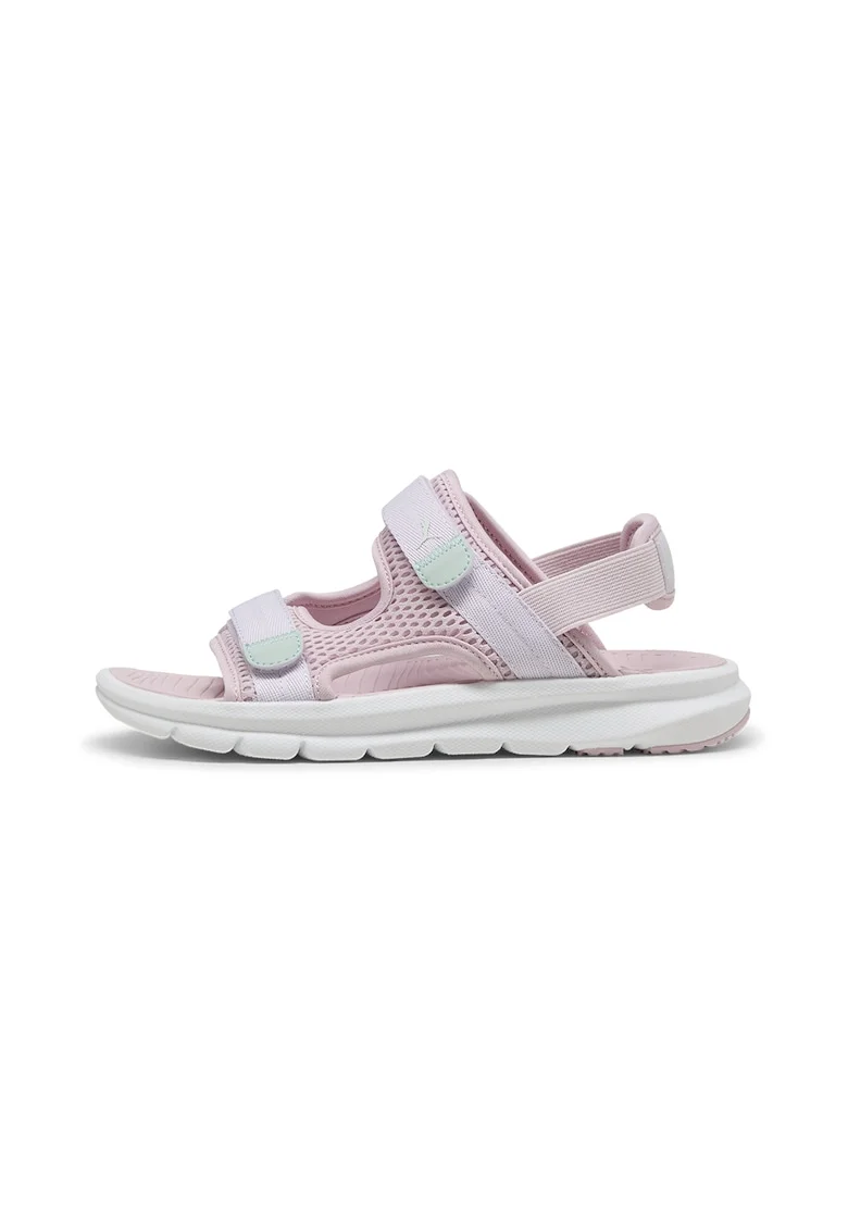 Sandale cu velcro Evolve, Alb/Roz pastel