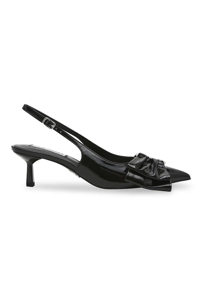 Pantofi slingback cu toc kitten, Negru