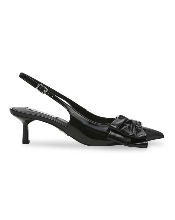 Pantofi slingback cu toc kitten, Negru