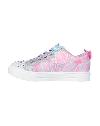 Pantofi sport de piele ecologica cu model grafic, Albastru lavanda