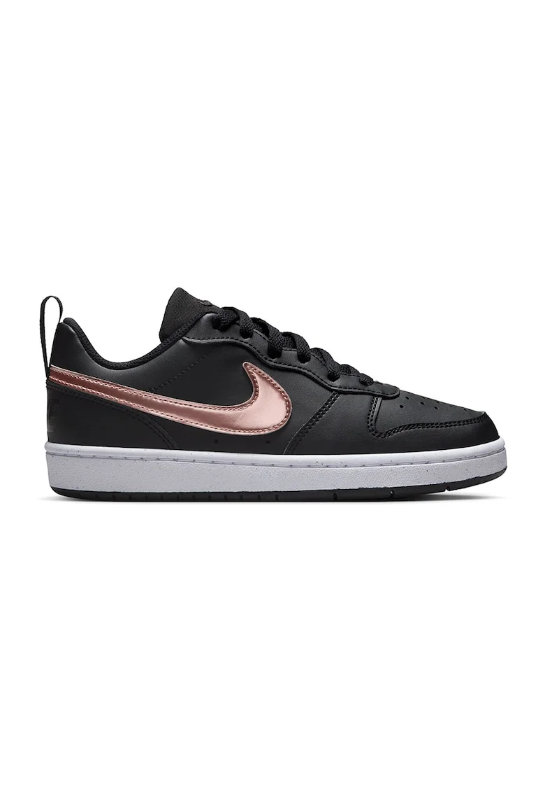 Pantofi sport din piele ecologica Court Borough Low Recraft, Negru/Auriu rose