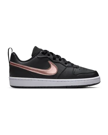 Pantofi sport din piele ecologica Court Borough Low Recraft, Negru/Auriu rose