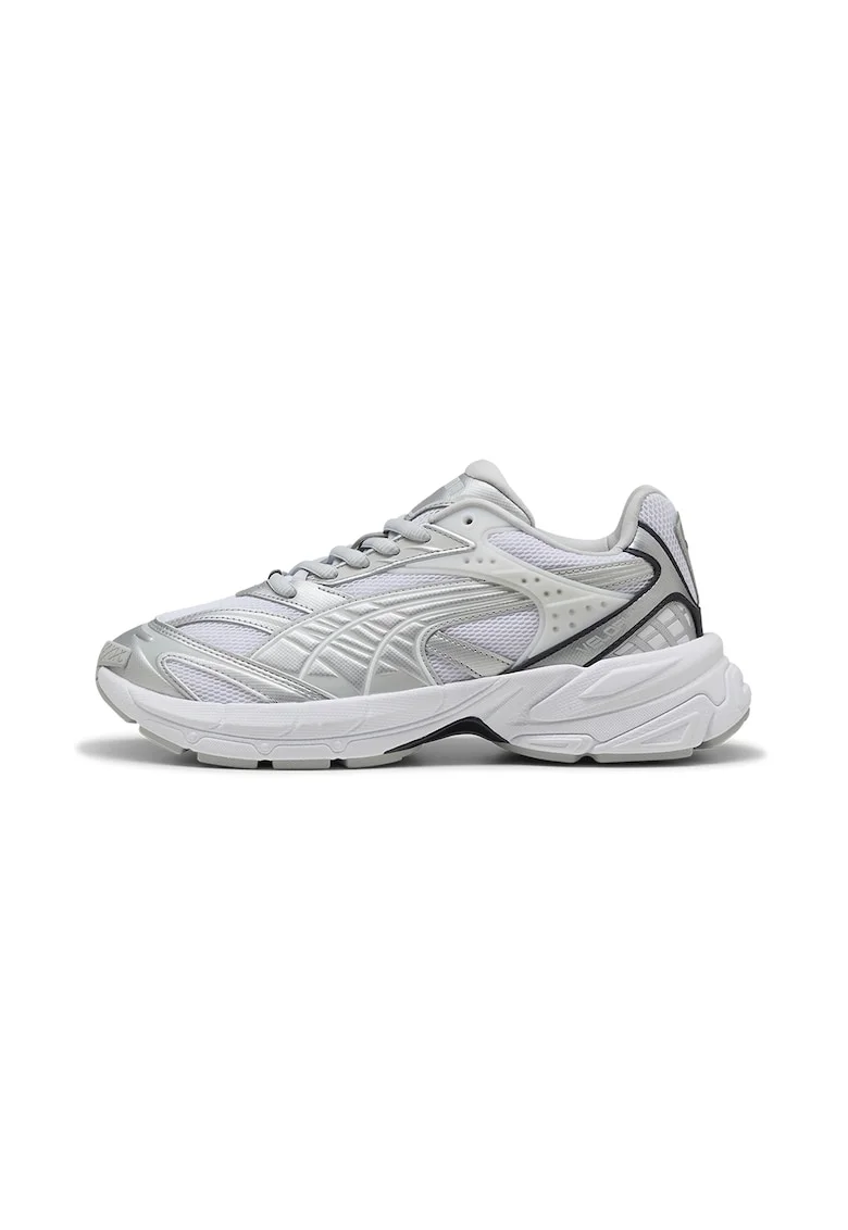 Pantofi sport cu insertii de plasa Velophasis, Alb/Gri