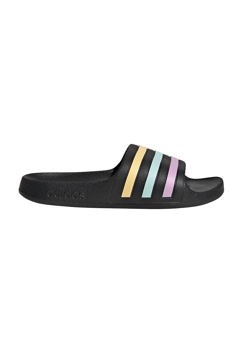 Papuci cu talpa ergonomica Adilette, Negru/Roz pastel/Galben pal