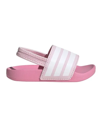 Sandale slingback Adilette, Alb/Roz