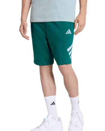 Pantaloni scurti cu imprimeu logo si snur de ajustare in talie, Alb/Verde inchis
