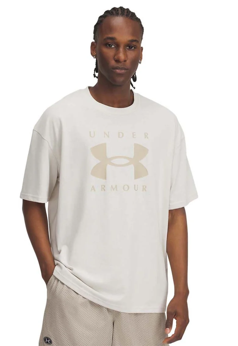 Tricou supradimensionat Heavyweight, Kaki/Alb murdar