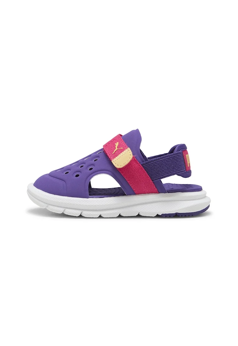 Sandale slingback cu inchidere velcro Evolve, Roz zmeuriu/Ametist