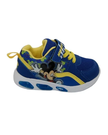 Pantofi sport cu LED-uri Mickey Mouse, Galben/Albastru inchis