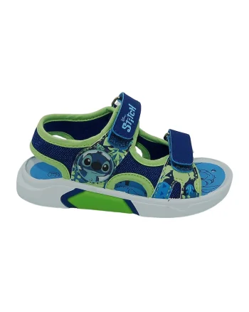 Sandale cu velcro Stitch, Albastru/Verde fistic