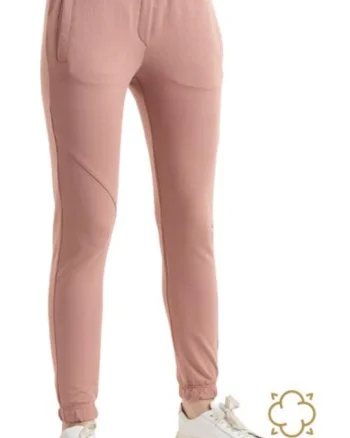 Pantaloni cu manseta elastica si buzunare, Roz