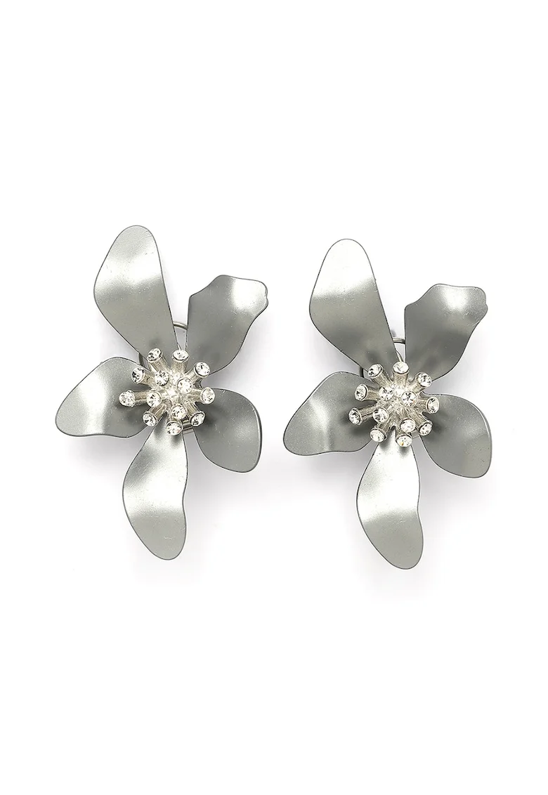 Cercei de aluminiu in forma de floare, Gri