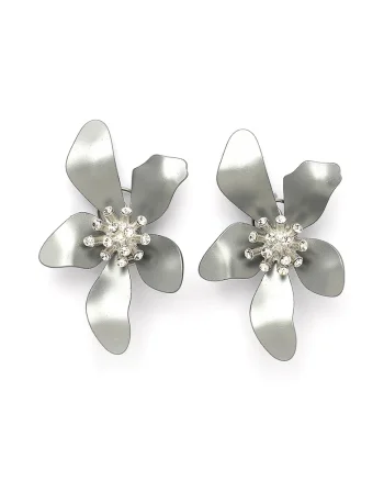 Cercei de aluminiu in forma de floare, Gri