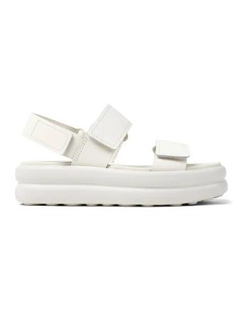 Sandale de piele cu velcro, Alb