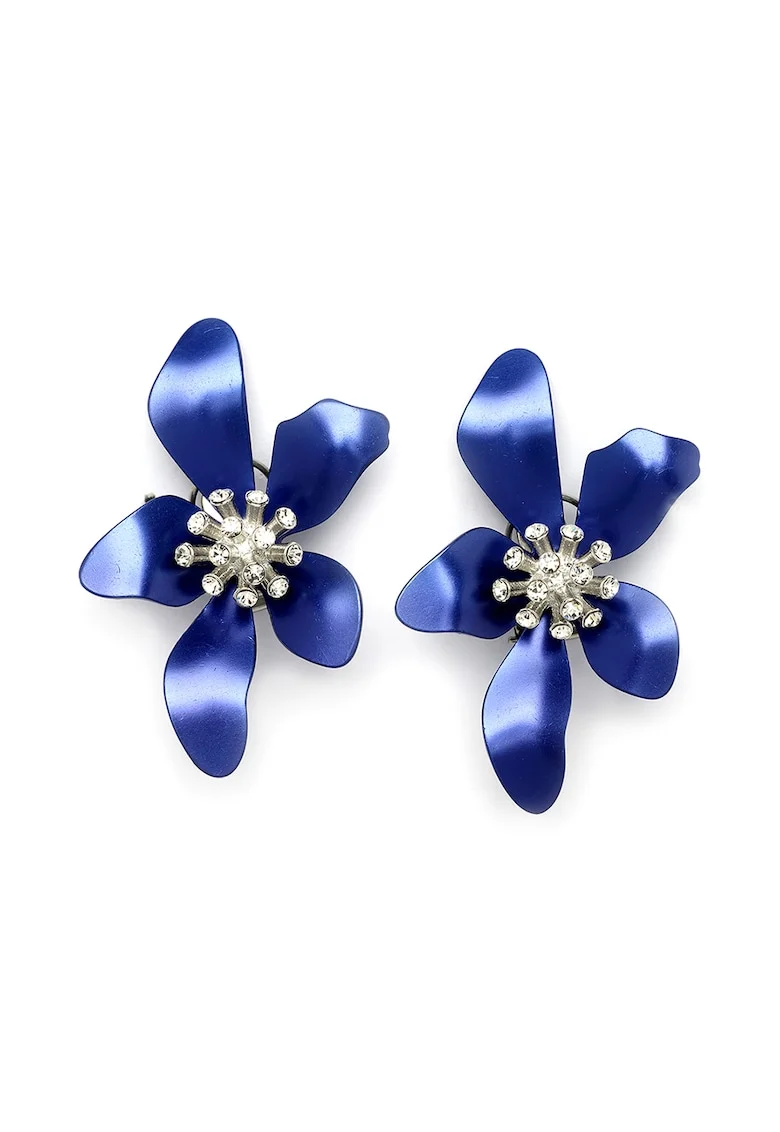 Cercei de aluminiu in forma de floare, Albastru inchis