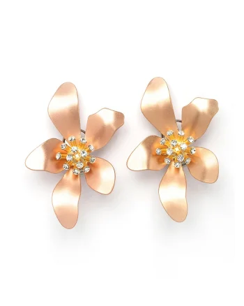 Cercei de aluminiu in forma de floare, Auriu rose