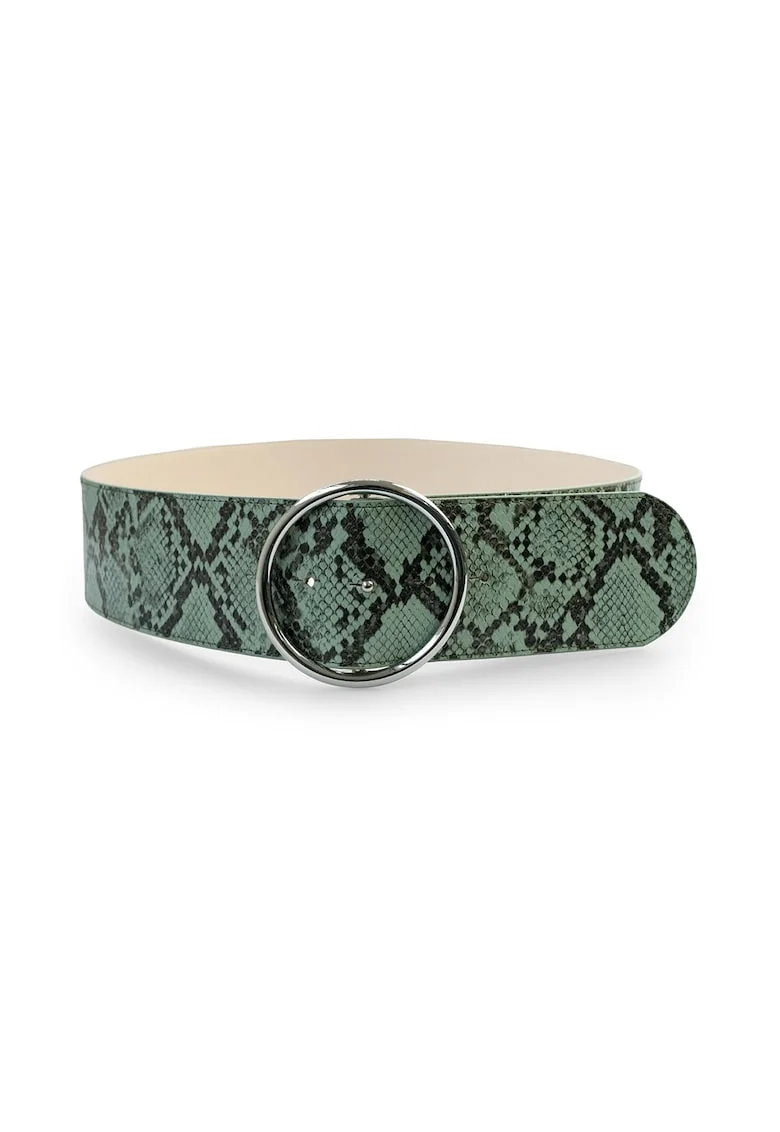 Curea cu model piele de reptila, Verde sparanghel