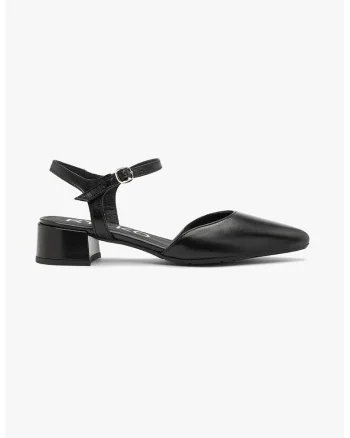 Pantofi din piele cu toc masiv, Negru