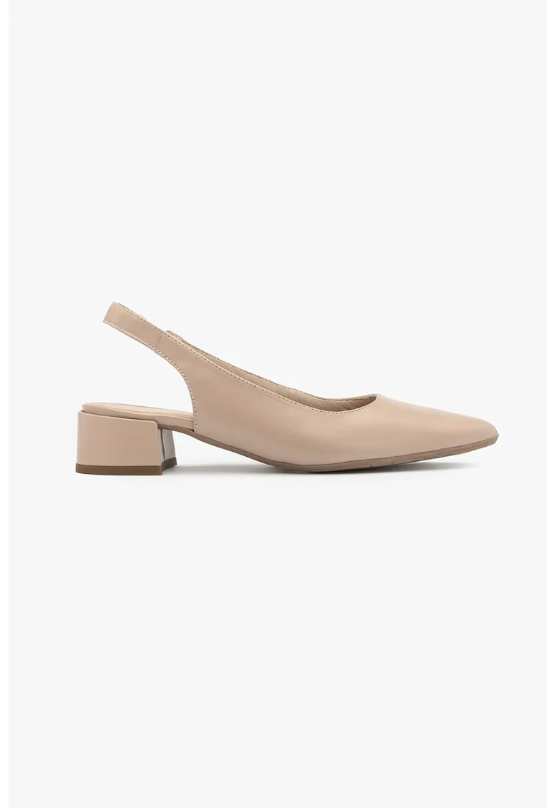 Pantofi slingback din piele, Bej