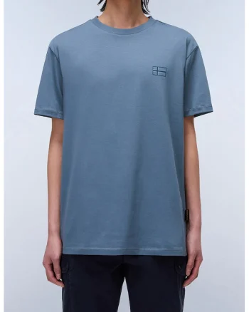 Tricou relaxed-fit de bumbac Sorana, Albastru prafuit