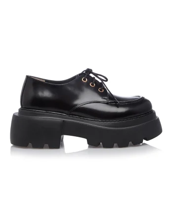 Pantofi de piele cu aspect masiv, Negru