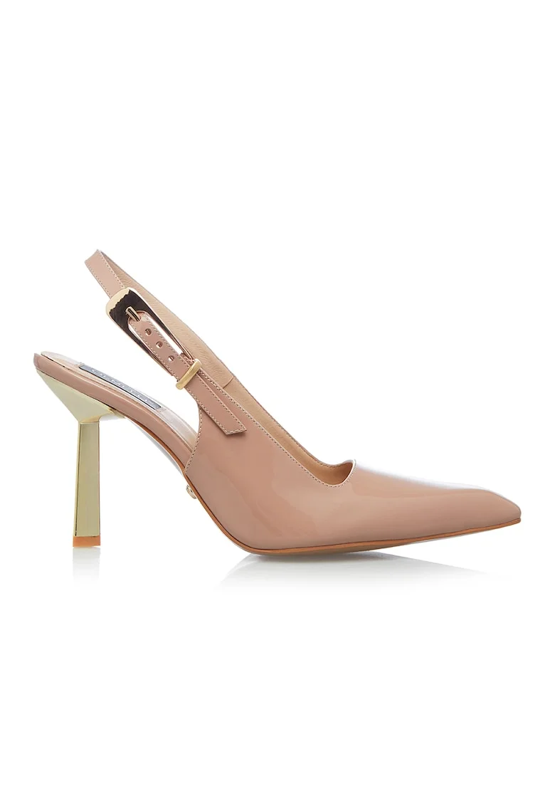 Pantofi slingback de piele Cosmopolitan, Maro nisip