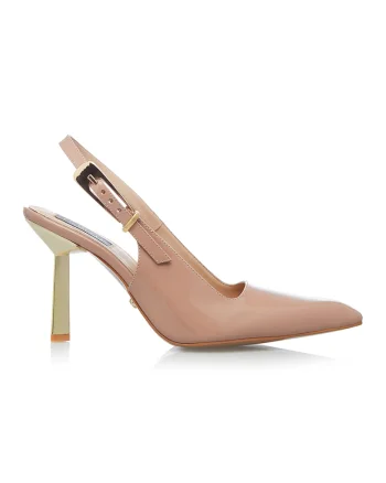 Pantofi slingback de piele Cosmopolitan, Maro nisip