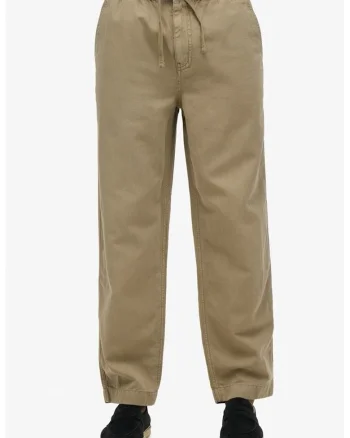 Pantaloni din amestec de in cu croiala dreapta, Maro nisip