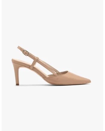 Pantofi din piele cu varf ascutit Ofelia, Bej